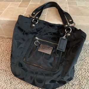 Large black Coach tote. Excellent condition